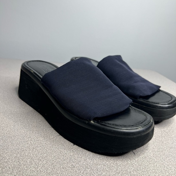 Vintage 90’s Y2K Faded Glory Platform Sandals Slinky Stretch Fabric Top - Picture 1 of 9